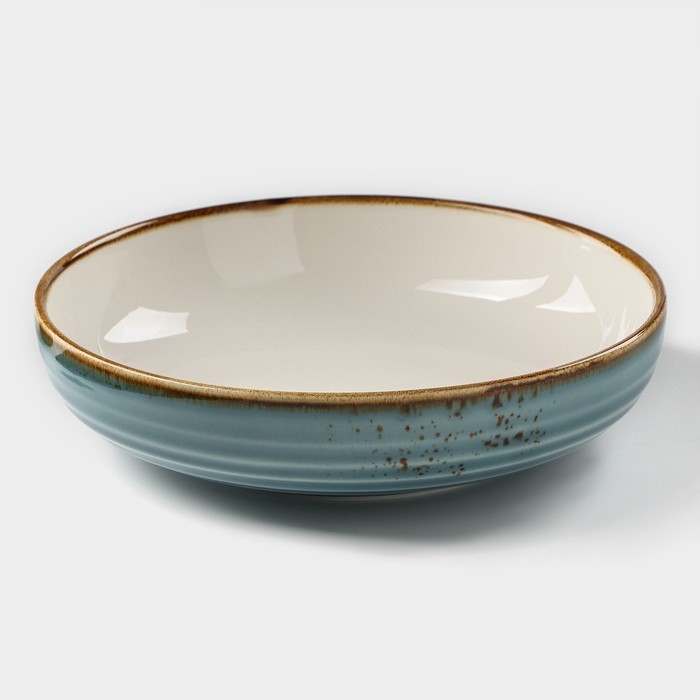 Тарелка фарфоровая глубокая Magistro «Церера», 1,1 л, d=22 см, цвет голубой Тарелка фарфоровая глубокая Magistro «Церера», 1,1 л, d=22 см, цвет голубой