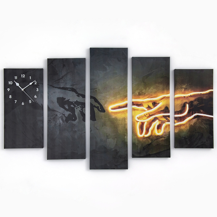Часы-картина настенные модульные  Часы-картина настенные модульные "Руки", бесшумные, 80 х 140 см