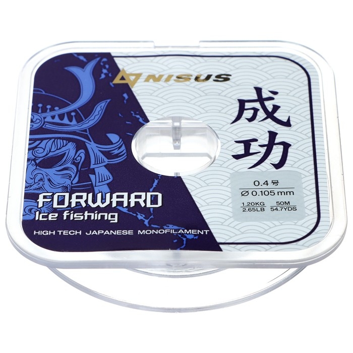 Леска Forward Ice Fishing, диаметр 0.105 мм, тест 1.2 кг, 50 м, Nylon Transparent Nisus Леска Forward Ice Fishing, диаметр 0.105 мм, тест 1.2 кг, 50 м, Nylon Transparent Nisus