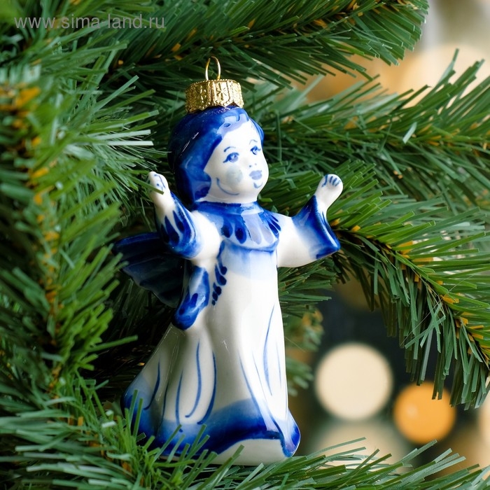 Сувенир на ёлку Сувенир на ёлку "Ангел", 11 см, гжель
