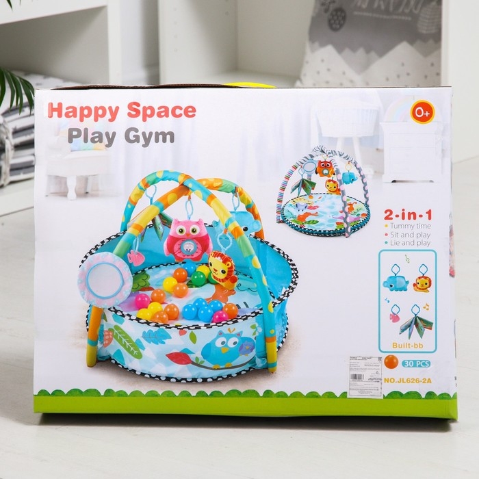 Развивающий коврик «Совушка», бортик, с дугами, подушка, 30 цв. шаров, р - р 90х55х0,5 см. Развивающий коврик «Совушка», бортик, с дугами, подушка, 30 цв. шаров, р - р 90х55х0,5 см.