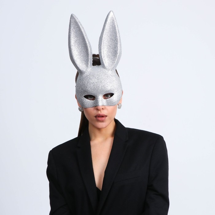 Маска «Зайка» серебряная Маска «Зайка» серебряная