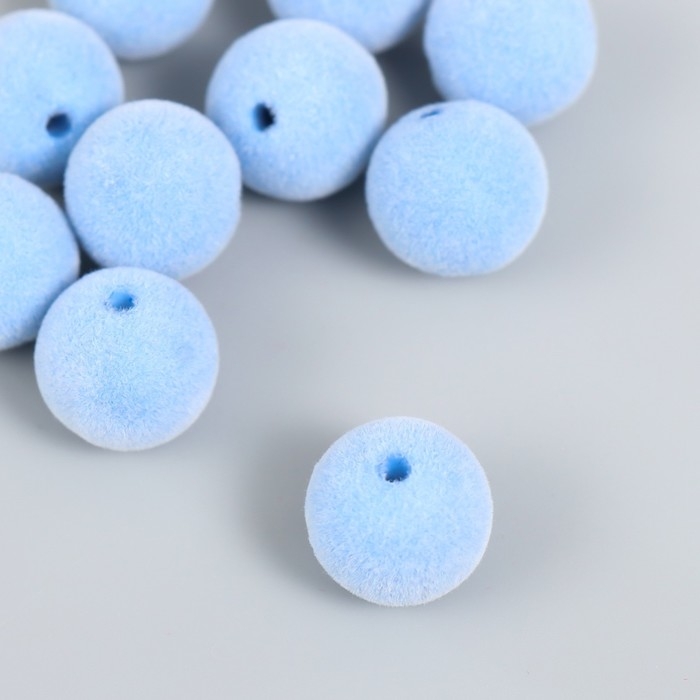 Бусины для творчества бархатное напыление Бусины для творчества бархатное напыление "Голубое небо" набор 10 шт d=1,4 см