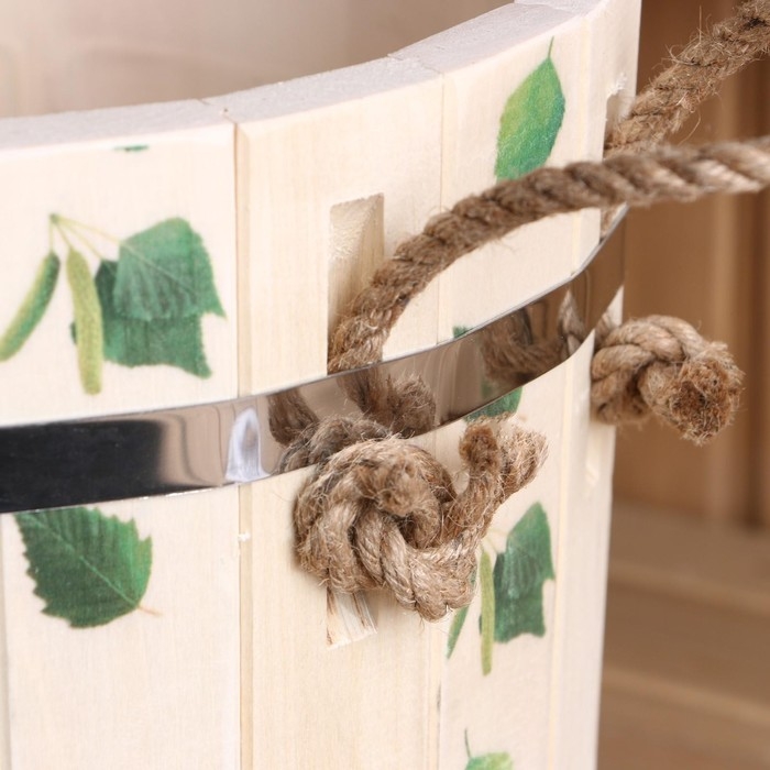 Запарник из липы, 9 л,  пластиковая вставка, ручка-веревка (Рисунок  7), УФ-печать Запарник из липы, 9 л,  пластиковая вставка, ручка-веревка (Рисунок  7), УФ-печать