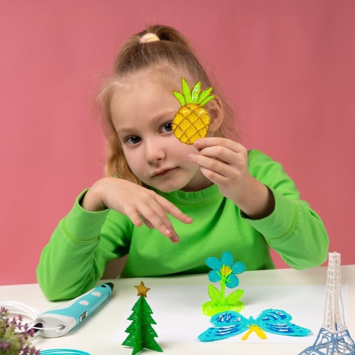 3D ручка Luazon, дисплей, работа с пластиком ABS и PLA, пластик в комплекте, голубая 3D ручка Luazon, дисплей, работа с пластиком ABS и PLA, пластик в комплекте, голубая