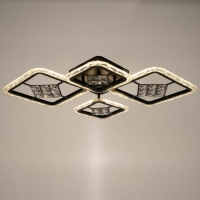 Люстра с ПДУ 1525/4BK LED 96Вт 3000-6000К диммер черный 71х10 см BayerLux