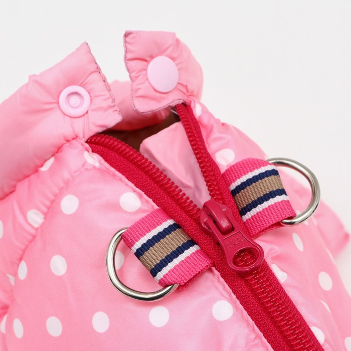 Комбинезон для собак Комбинезон для собак "Горошек", размер 18 (ДС 31, ОГ 46, ОШ 38 см), розовый