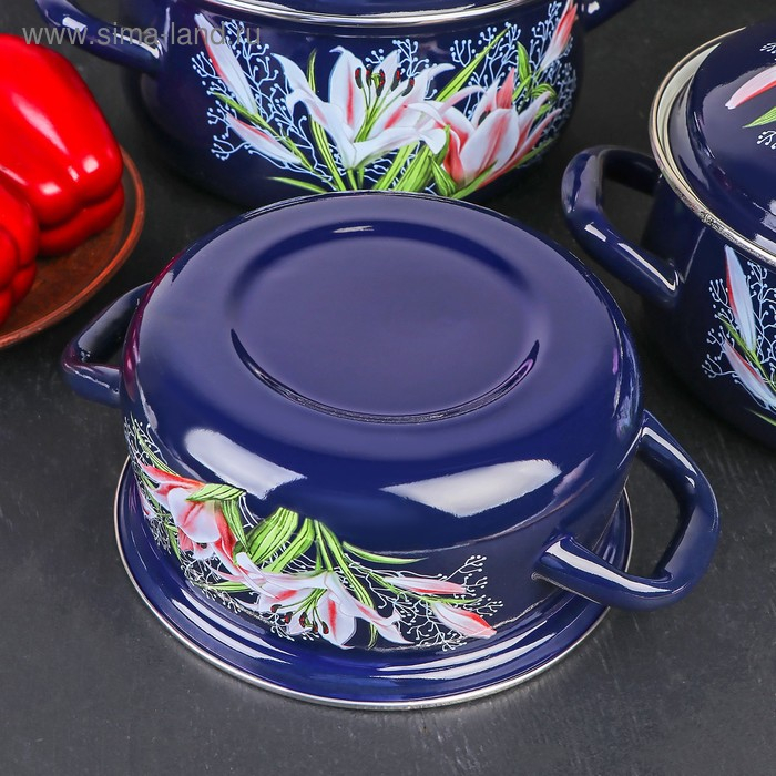 Набор эмалированных кастрюль «Версаль», 3 предмета: 1,5 л, 2 л, 3 л, индукция Набор эмалированных кастрюль «Версаль», 3 предмета: 1,5 л, 2 л, 3 л, индукция