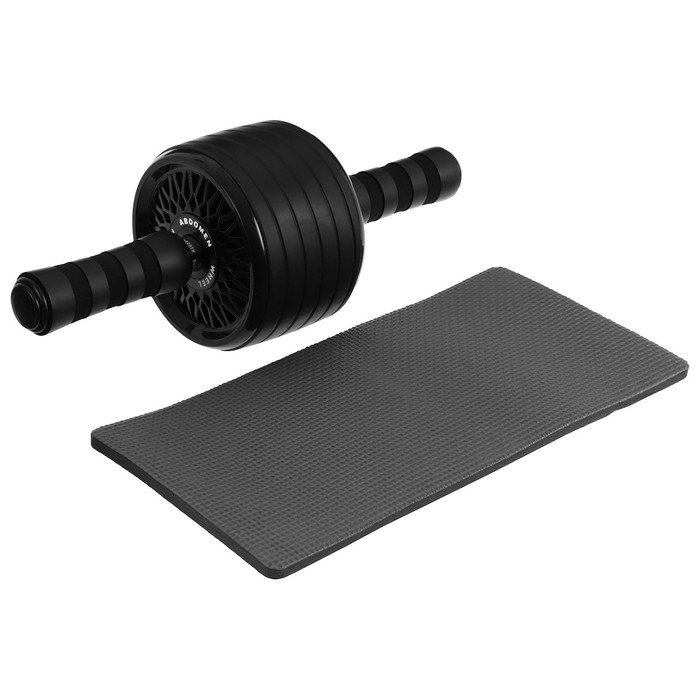 Ролик для пресса ONLYTOP, 34х13х13 см, с ковриком, цвет чёрный Ролик для пресса ONLYTOP, 34х13х13 см, с ковриком, цвет чёрный