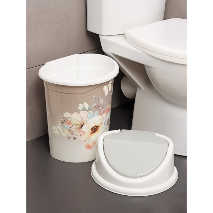 Ведро для мусора с подвижной крышкой Виолет «Акварель», 14 л Ведро для мусора с подвижной крышкой Виолет «Акварель», 14 л