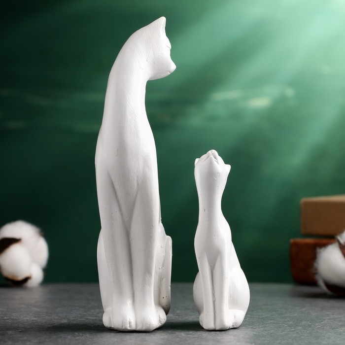 Фигура Фигура "Котики" белые, набор 2шт, 16/10см