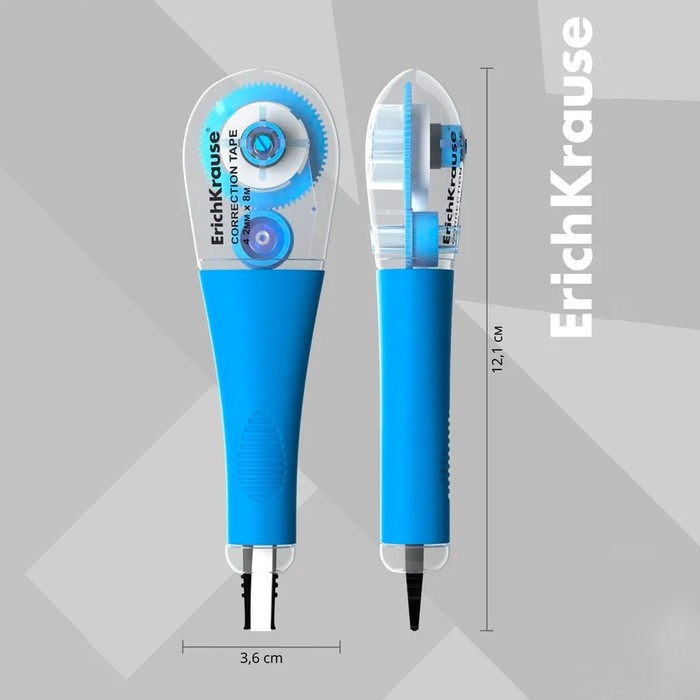 Корректирующая лента 4,2 мм х 8 м, ErichKrause Arctic white, супер-белая, резиновый держатель, блистер Корректирующая лента 4,2 мм х 8 м, ErichKrause Arctic white, супер-белая, резиновый держатель, блистер