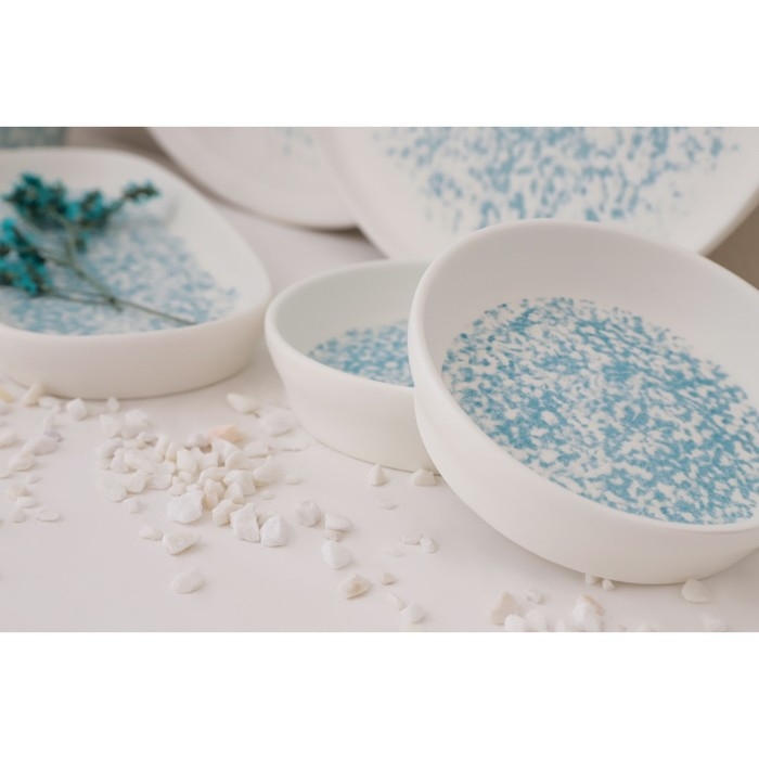 Соусник фарфоровый Magistro «Лунный океан», d=10,2 см, цвет белый Соусник фарфоровый Magistro «Лунный океан», d=10,2 см, цвет белый