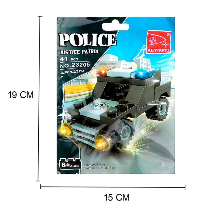 Конструктор «Полицейский джип», 41 деталь Конструктор «Полицейский джип», 41 деталь
