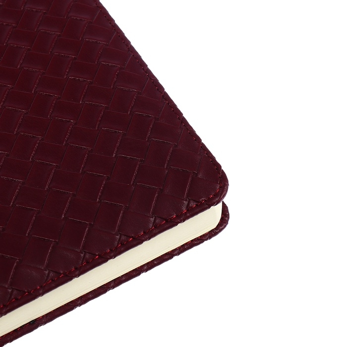 Ежедневник недатированный A5 136 листов кожзам deVENTE. Clair, твердая обложка с поролоном, перфорация, ляссе, блок 70, бордовый