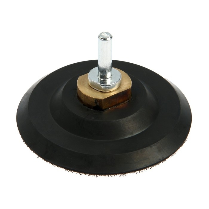 Насадка с липучкой для дрели и УШМ ТУНДРА, толстый резиновый диск, М14, с адаптером, 100 мм Насадка с липучкой для дрели и УШМ ТУНДРА, толстый резиновый диск, М14, с адаптером, 100 мм