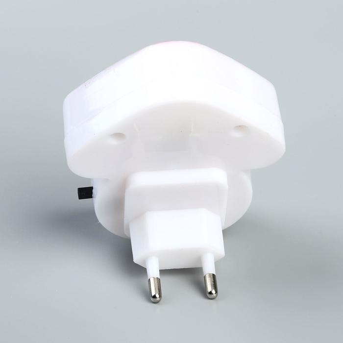 Ночник пластик от сети "Домик-грибок" МИКС 8х7х2,5 см RISALUX