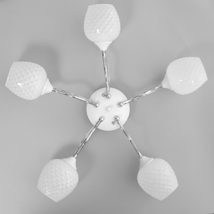 Люстра Люстра "Элия" 5хЕ27 40Вт бело-хромовый 49х49х18 см BayerLux