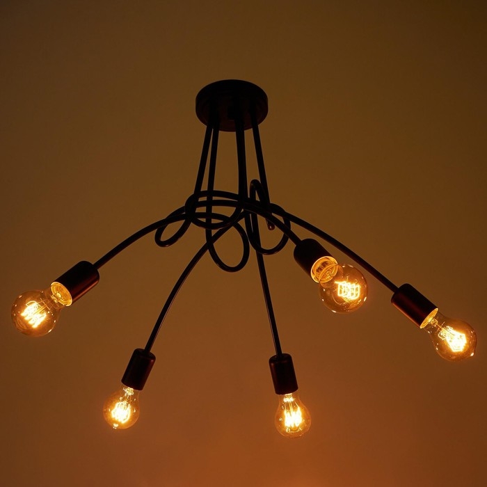 Люстра  Люстра "Узел" E27 5х40Вт черный 54х54х40 см