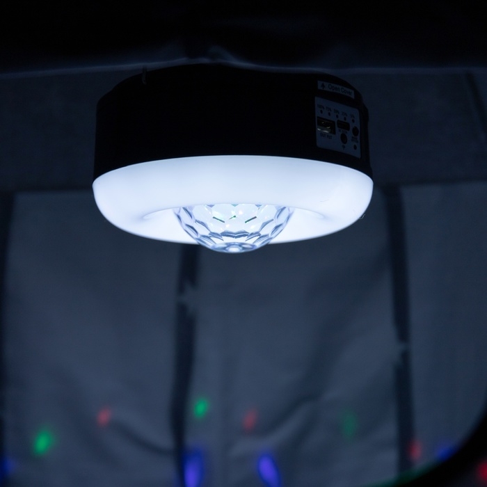 Садовый светильник на солнечной батарее «Дискошар», 13 × 6 × 13 см, 6 LED, пульт ДУ, свечение RGBW Садовый светильник на солнечной батарее «Дискошар», 13 × 6 × 13 см, 6 LED, пульт ДУ, свечение RGBW