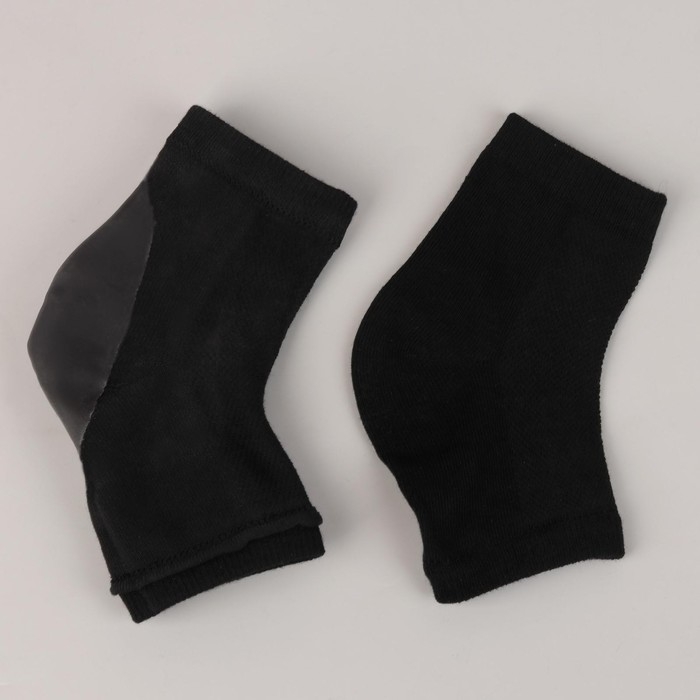 Напяточники для педикюра, увлажняющие, с силиконовыми вставками, 16 × 8,5 см, ONE SIZE, цвет чёрный Напяточники для педикюра, увлажняющие, с силиконовыми вставками, 16 × 8,5 см, ONE SIZE, цвет чёрный