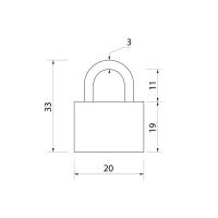 Замок навесной, 20х35 мм, МИКС