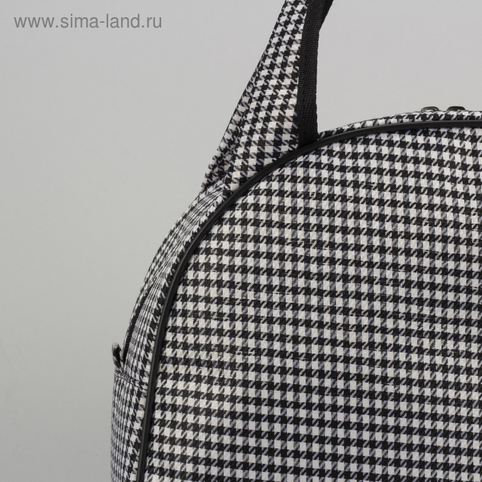 Сумка дорожная женская на молнии, держатель для чемодана, цвет чёрный/белый Сумка дорожная женская на молнии, держатель для чемодана, цвет чёрный/белый