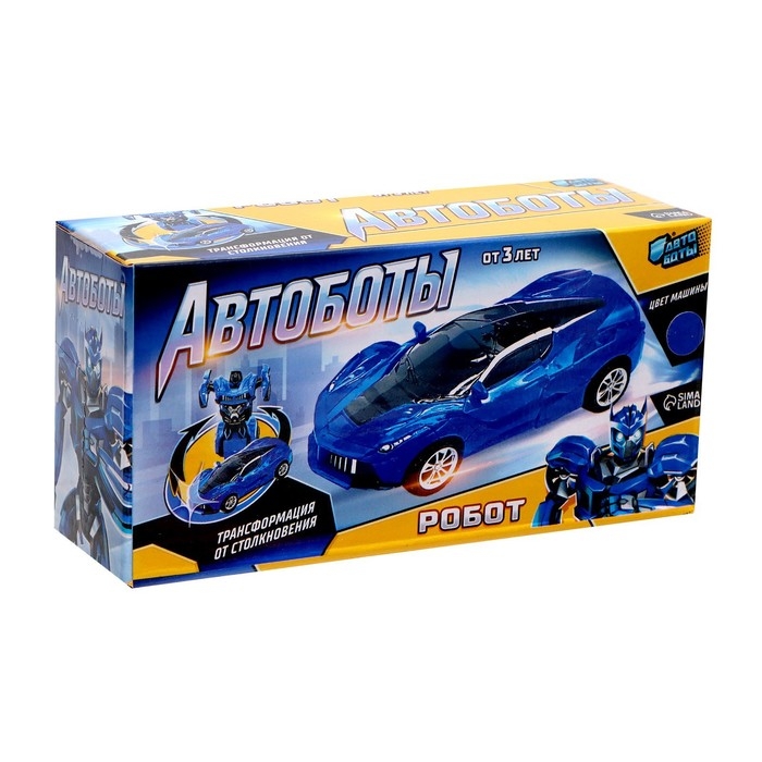 Робот инерционный «Спорткар», трансформируется при столкновении, цвета МИКС Робот инерционный «Спорткар», трансформируется при столкновении, цвета МИКС