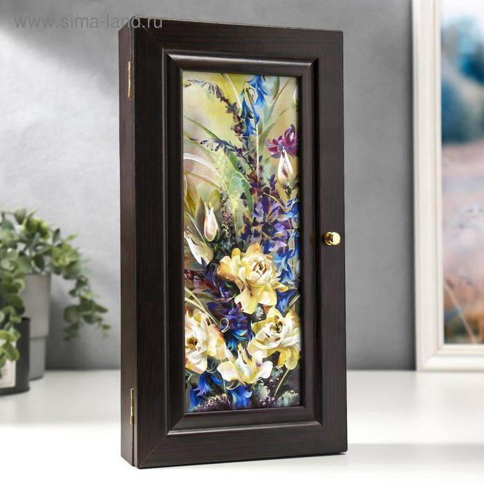 Ключница Ключница "Цветы" венге 16х31 см МИКС