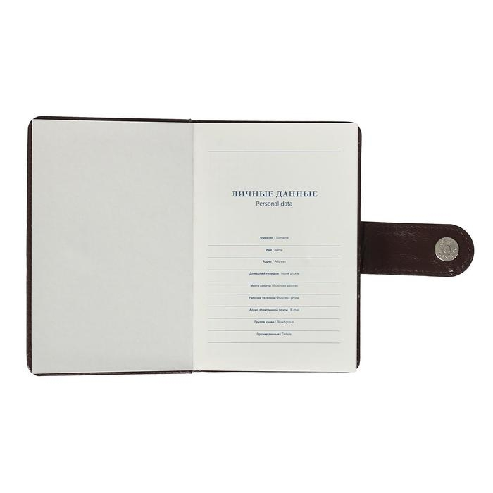 Ежедневник недатированный А6, 100 листов в клетку, с хлястиком, обложка ПВХ, МИКС Ежедневник недатированный А6, 100 листов в клетку, с хлястиком, обложка ПВХ, МИКС