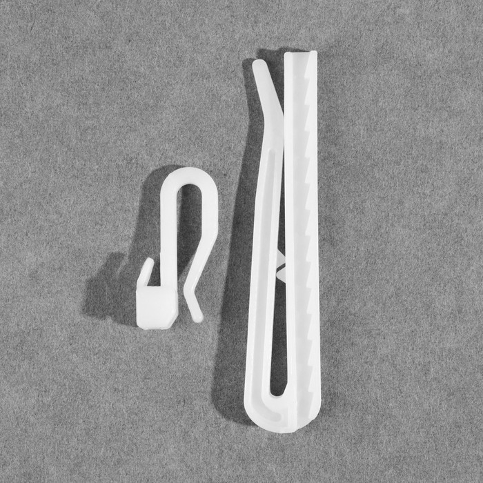 Крючок для штор, регулируемый, 7 × 2,3 × 0,5 см, 10 шт, цвет белый Крючок для штор, регулируемый, 7 × 2,3 × 0,5 см, 10 шт, цвет белый