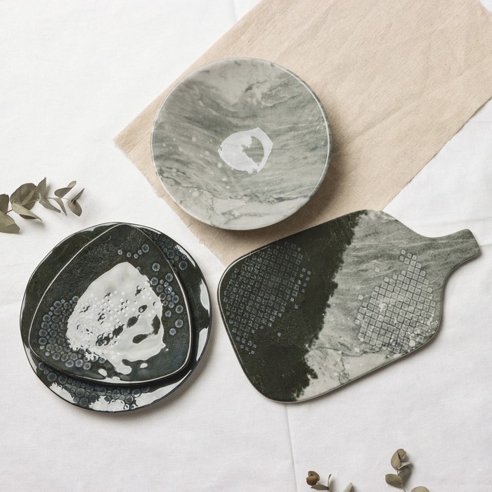 Тарелка керамическая «Стоун», 20 х 5.5 см, 600 мл, цвет серый Тарелка керамическая «Стоун», 20 х 5.5 см, 600 мл, цвет серый