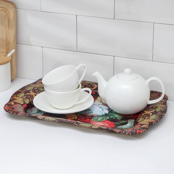 Поднос из нержавеющей стали «Бахмал», 38×24,7 см, рисунок МИКС Поднос из нержавеющей стали «Бахмал», 38×24,7 см, рисунок МИКС