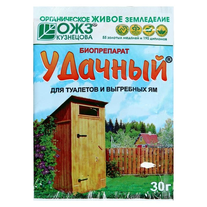 Биопрепарат для туалетов и выгреб ям Удачный 30 гр Биопрепарат для туалетов и выгреб ям Удачный 30 гр
