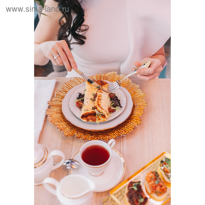 Тарелка - блюдо подстановочное Magistro &laquo;Сияние&raquo;, d=33 см, цвет золотой