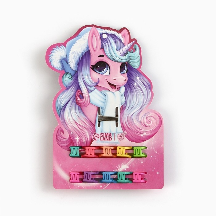 Заколка и крабики для волос новогодние «Единорог» на Новый год, 10 х 10,4 см Заколка и крабики для волос новогодние «Единорог» на Новый год, 10 х 10,4 см