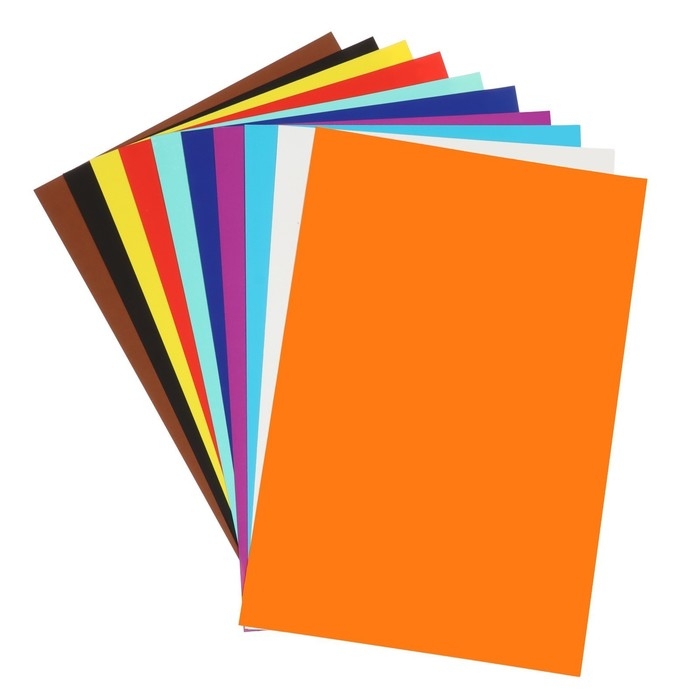 Бумага цветная самоклеящаяся А4, 10 листов, 10 цветов, 80 г/м2 Бумага цветная самоклеящаяся А4, 10 листов, 10 цветов, 80 г/м2