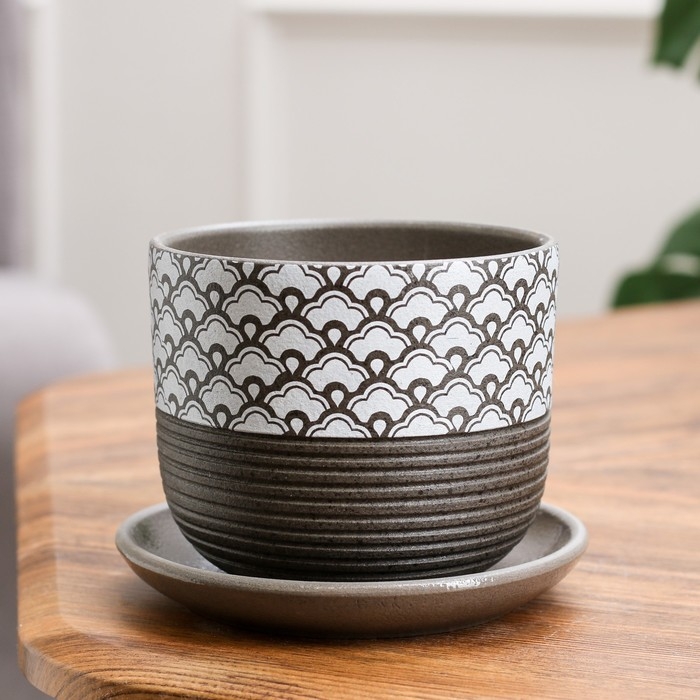 Горшок цветочный Горшок цветочный "Хоккайдо" серый бук №1 0,75 л