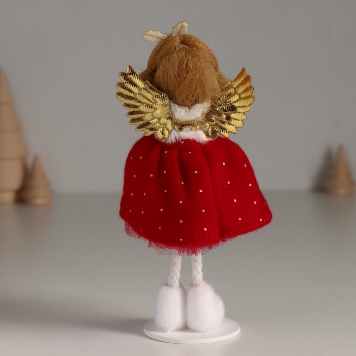 Кукла интерьерная Кукла интерьерная "Ангелочек в красном платье, со звёздочкой" 5х7,2х15,5 см