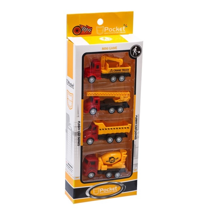 Машина «Строительная техника», набор 4 штуки Машина «Строительная техника», набор 4 штуки