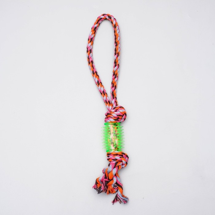 Игрушка тренировочная канатная Игрушка тренировочная канатная "Канат с зубочисткой", до 80 г, до 40 см, микс цветов