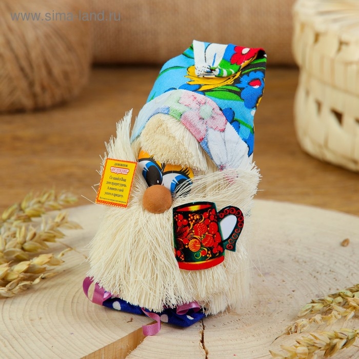 Оберег «Домовой», с кружкой, 12 см, микс Оберег «Домовой», с кружкой, 12 см, микс