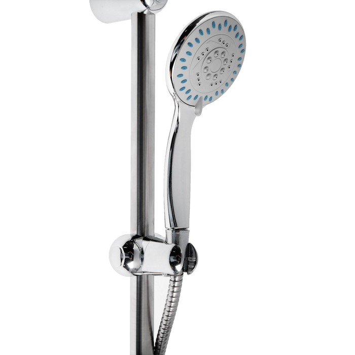 Набор для душа ZEIN ZN0105, шланг 150 см, стойка с мыльницей, лейка 5 режимов, сатин Набор для душа ZEIN ZN0105, шланг 150 см, стойка с мыльницей, лейка 5 режимов, сатин