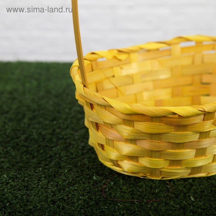 Набор корзин плетёных, жёлтых, бамбук, 3 шт. Набор корзин плетёных, жёлтых, бамбук, 3 шт.