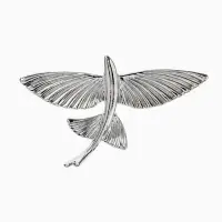 Брошь &laquo;Летучая рыба&raquo;, цвет серебро