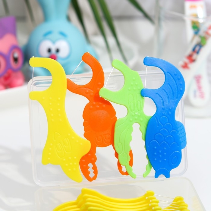 Зубные нити детские, невощеные, микс, набор 24 шт. Зубные нити детские, невощеные, микс, набор 24 шт.