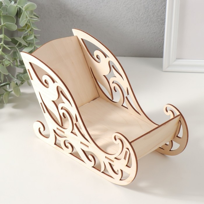 Шкатулка-сани  Шкатулка-сани "Новогодние" 22х9,5х13 см (набор 5 деталей)