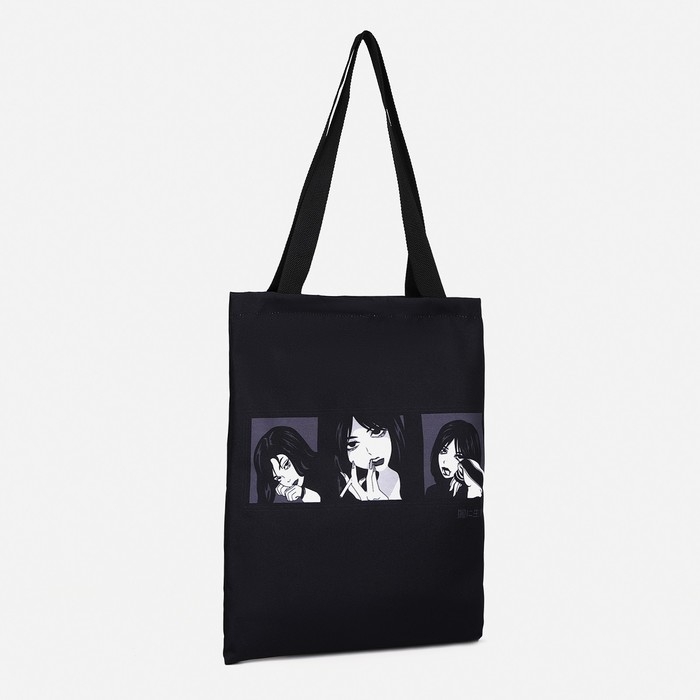 Шопер без застёжки, цвет чёрный Шопер без застёжки, цвет чёрный