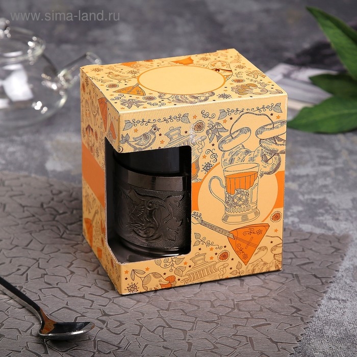 Подстаканник медный в наборе со стаканом Подстаканник медный в наборе со стаканом