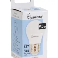 Лампа светодиодная Smartbuy, Е27, G45, 9.5 Вт, 6000К, свечение холодное белое